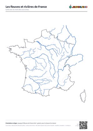 Carte des fleuves et rivières de France avec les noms